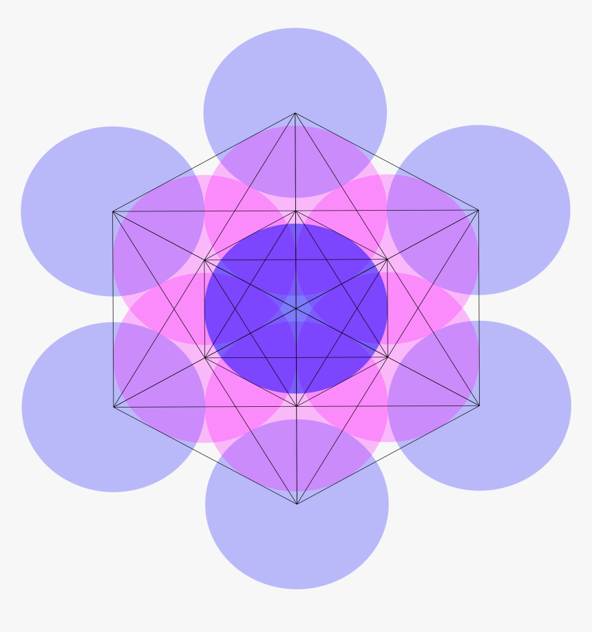 Metatron Cube Overlapping Circles2 - Circle, HD Png Download, Free Download