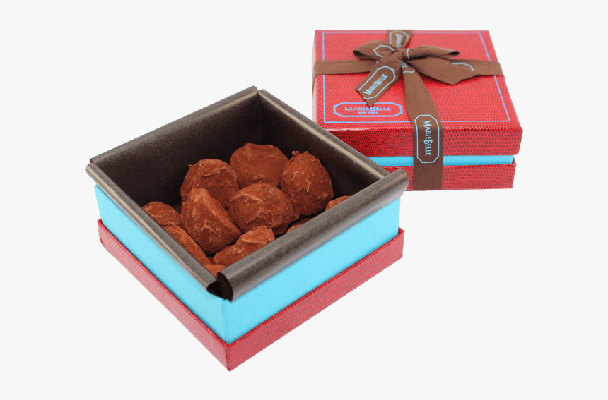 12 Piece Dark Chocolate Truffles Red Box - Chocolate Truffle, HD Png Download, Free Download