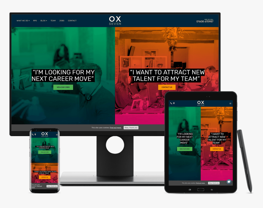 Multi Devices Mock Up For Ox-seven - Smartphone, HD Png Download, Free Download