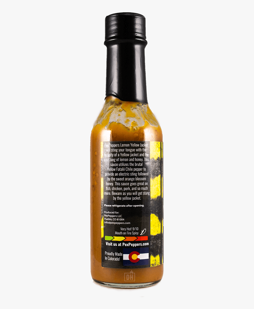 Pexpeppers Lemon Yellow Jacket Hot Sauce"
 Class="lazyload - Beer Bottle, HD Png Download, Free Download