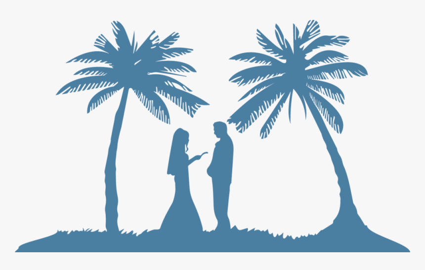 Beach Wedding Silhouette - Beach Palm Trees Hammock Silhouette, HD Png Download, Free Download