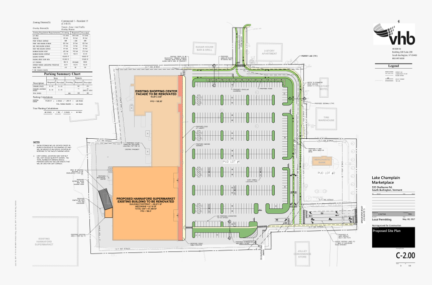 A Site Plan For A New Hannaford Supermarket On Shelburne, HD Png Download, Free Download