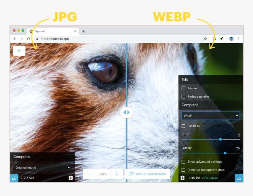 Comparison Of Jpg And Webp - Webp, HD Png Download, Free Download