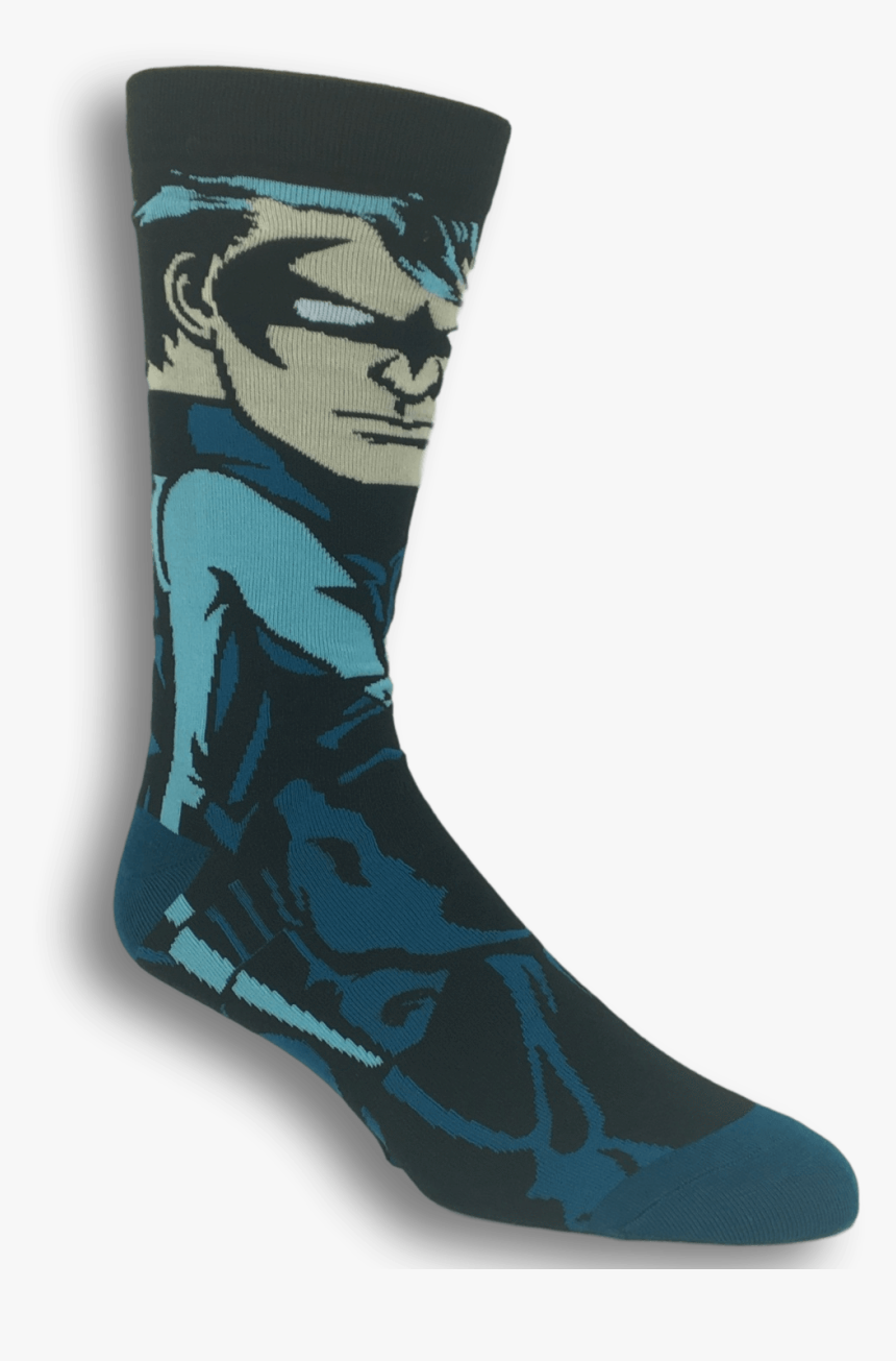 Dc Comics Nightwing 360 Superhero Socks - Sock, HD Png Download, Free Download