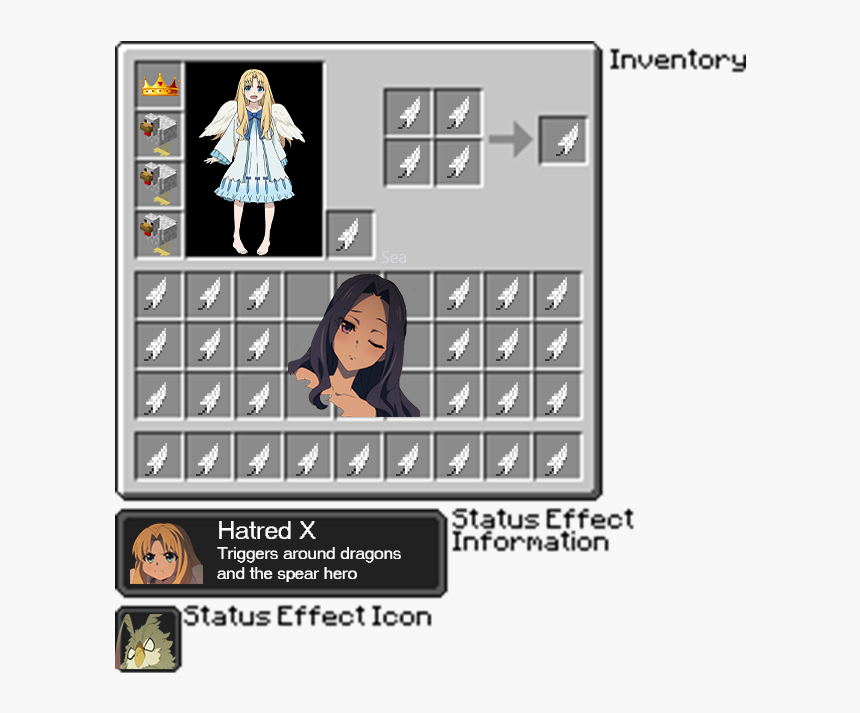 Anime Minecraft Inventory Memes, HD Png Download, Free Download