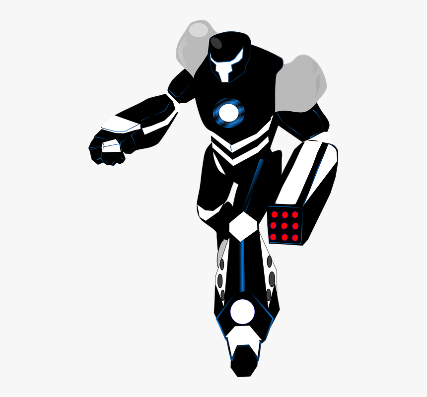Black And White Robot Png, Transparent Png, Free Download