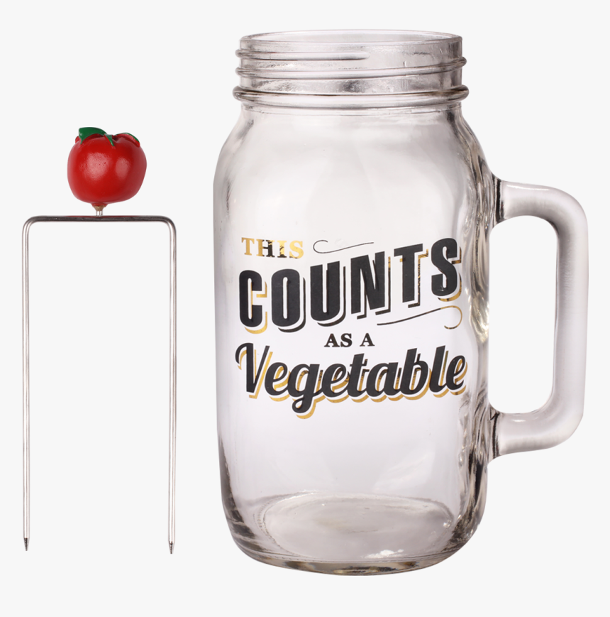 Bloody Mary Mason Jar With Tomato Skewer - Jar Of Text, HD Png Download, Free Download