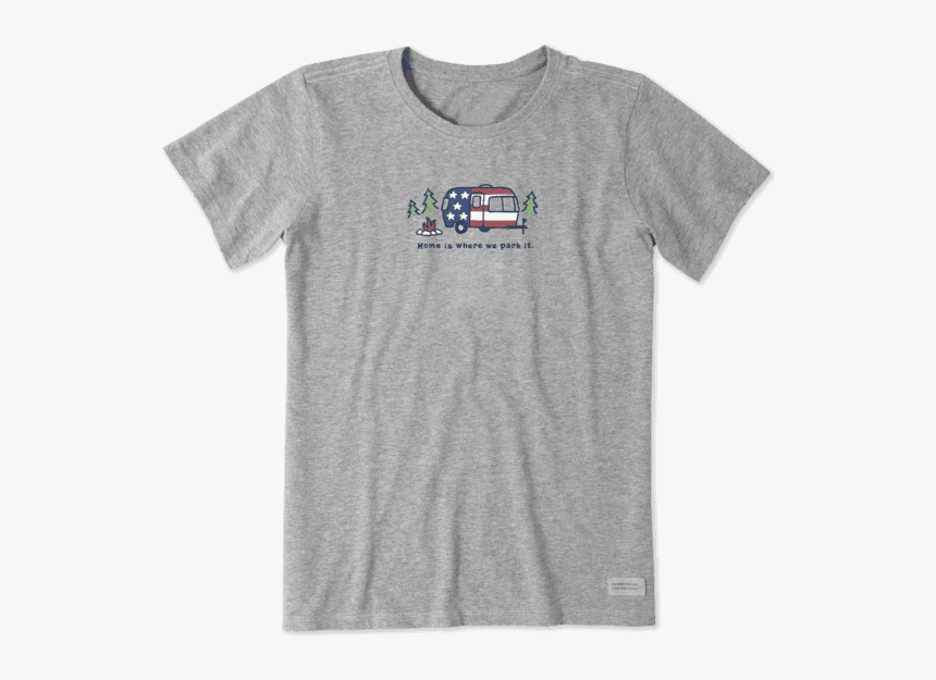 Women"s Americana Camper Vintage Crusher Tee - Life Is Good T Shirt, HD Png Download, Free Download