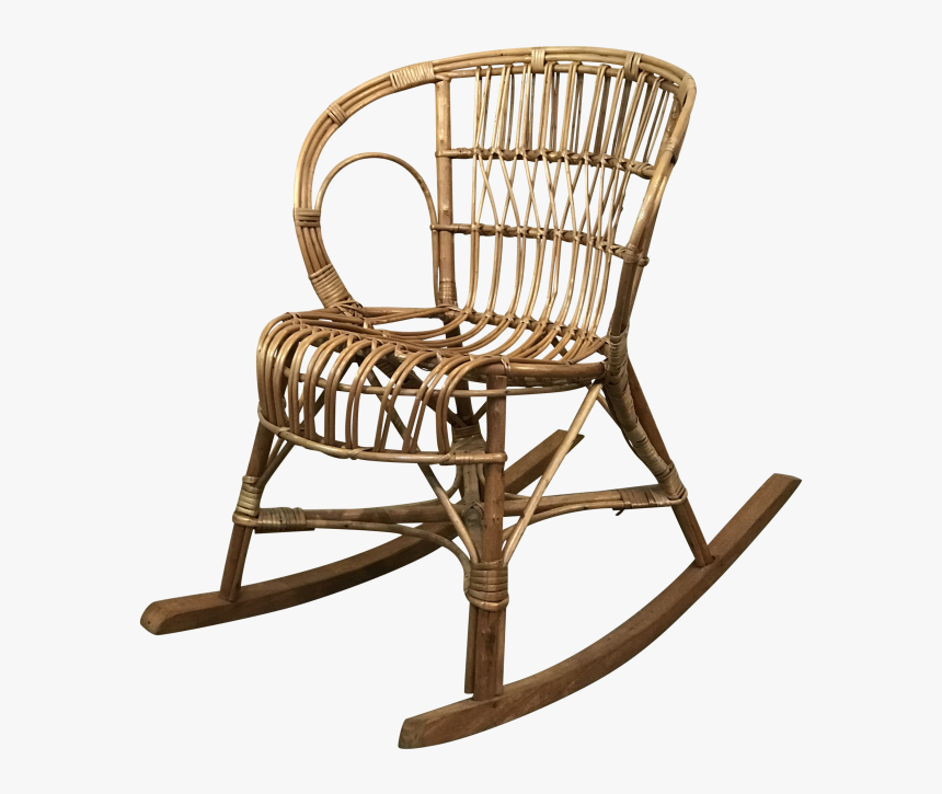 1970s Vintage Franco Albini Style Rattan Rocking Chair - Windsor Chair, HD Png Download, Free Download