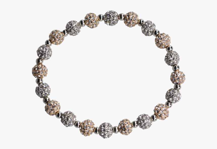 Gold/silver Crystal Disco Ball Stretchy Beaded Bracelet - Bracelet Image Transparent Background, HD Png Download, Free Download