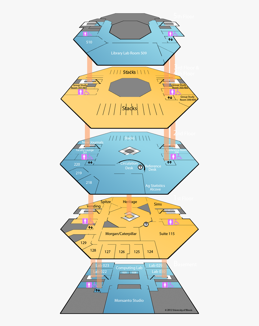 Aces Library Uiuc Floor Plan, HD Png Download, Free Download