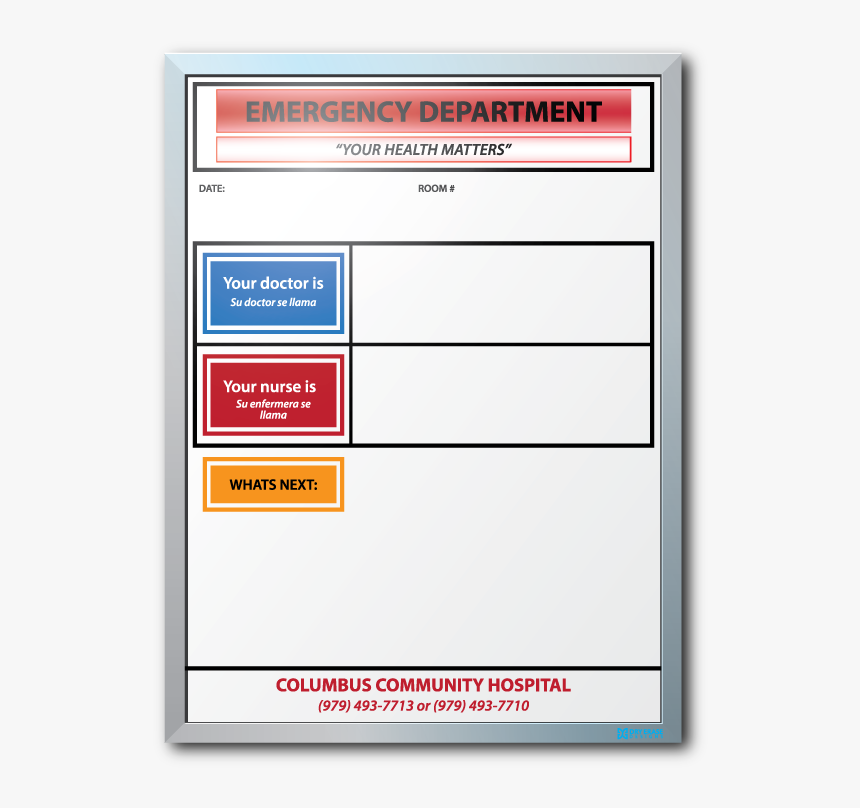 Emergency Department Patient Whiteboards, HD Png Download, Free Download