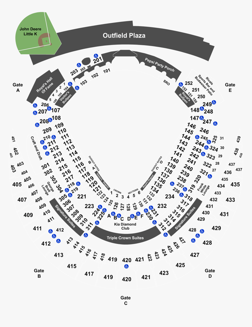 Royals Stadium Seating Chart 2019, HD Png Download kindpng