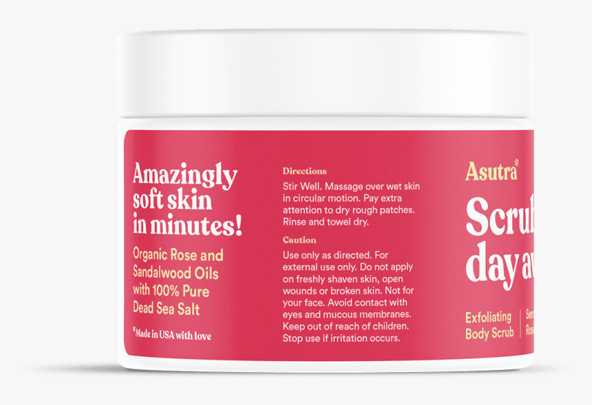 Asutra Organic Gentle Exfoliating Body Scrub Moisturizing - Cosmetics, HD Png Download, Free Download