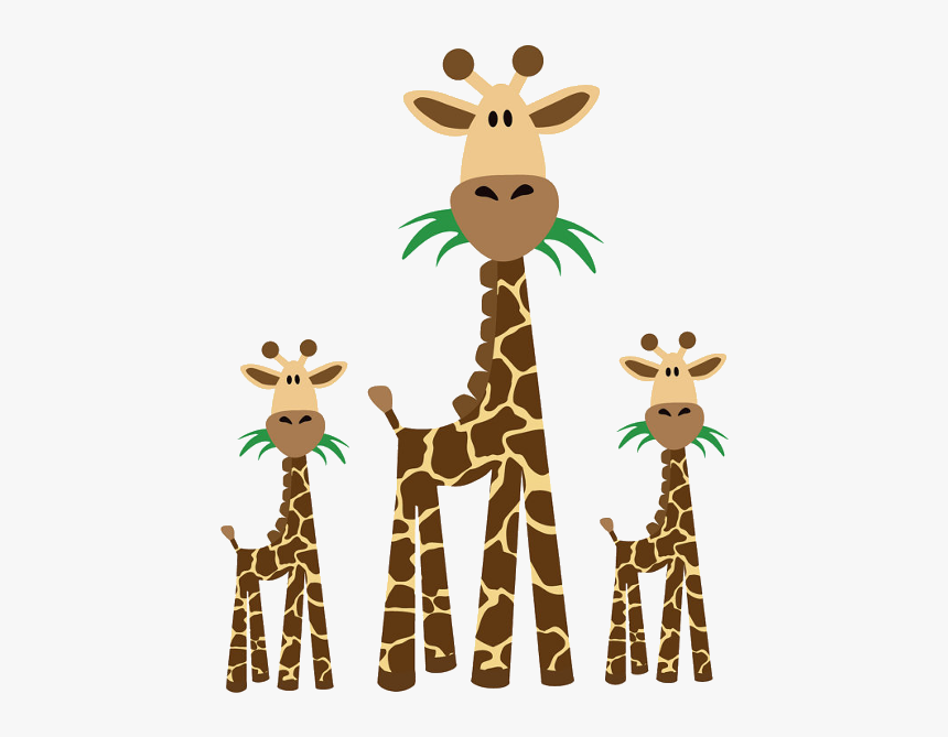 Giraffe Clip Art Giraffe Clipart Fans - Giraffe And Baby Giraffe Clipart Black And White, HD Png Download, Free Download