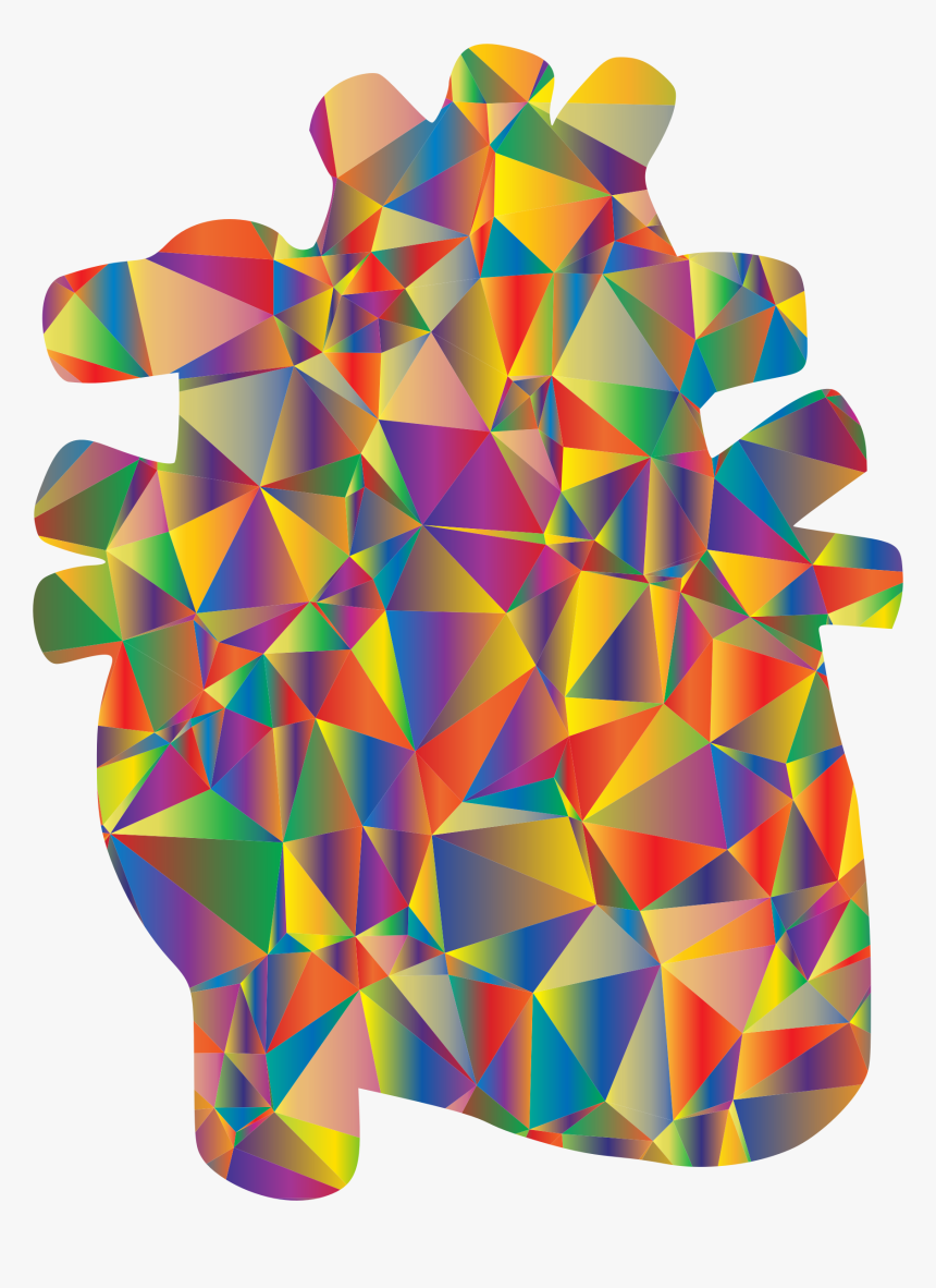 Prismatic Spacefem Heart Clip Arts - Сердце Из Треугольников Png, Transparent Png, Free Download