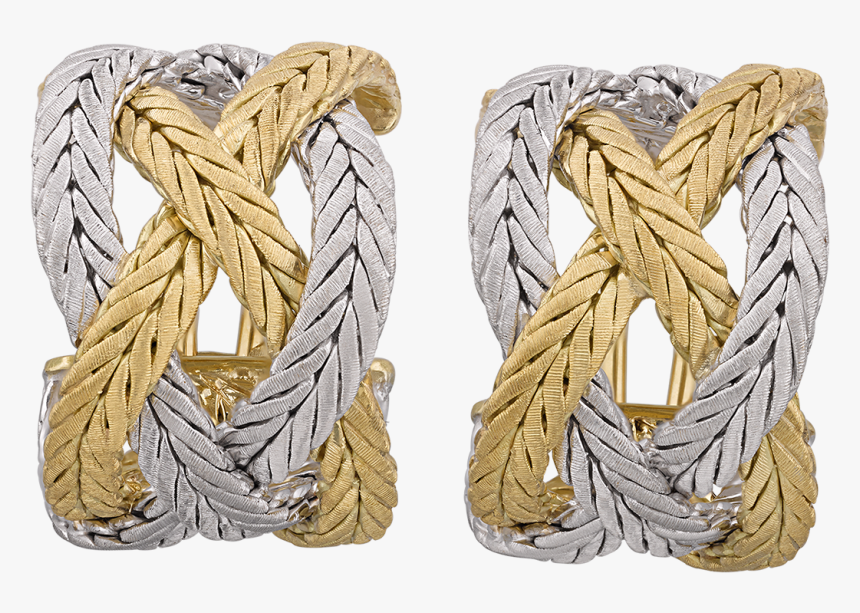 Buccellati 18k Gold Woven-wheat Earrings - Skipping Rope, HD Png ...