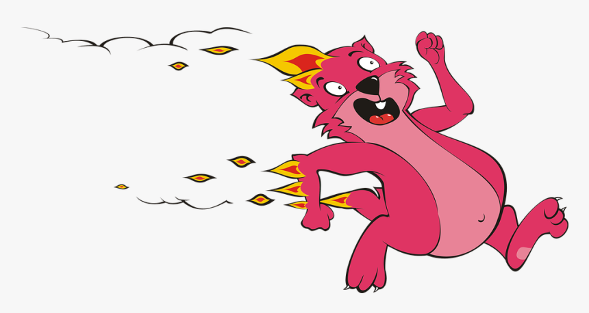 Marmot, Mammal, Rodent, Red, Pink, Fire, Flames, Adobe - Cartoon, HD Png Download, Free Download