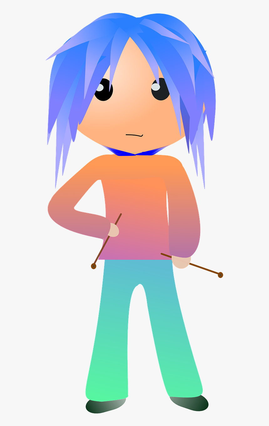 Transparent Anime Sweat Png - Png Girl With Blue Hair Clipart, Png Download, Free Download