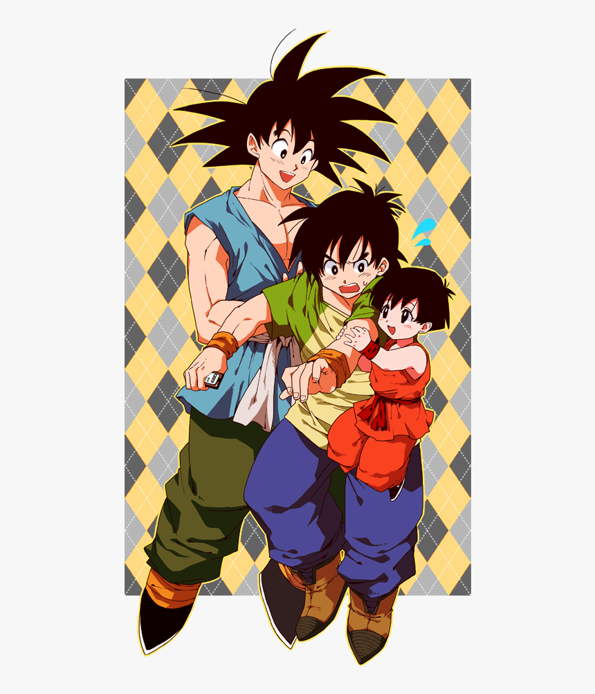 Son Gokuu, Son Goten, And Pan Drawn By 20cal - Cartoon, HD Png Download, Free Download