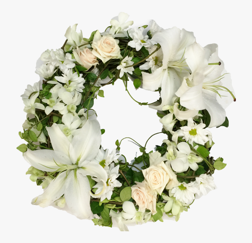 White Lily Wreath - White Flower Wreath Png, Transparent Png, Free Download