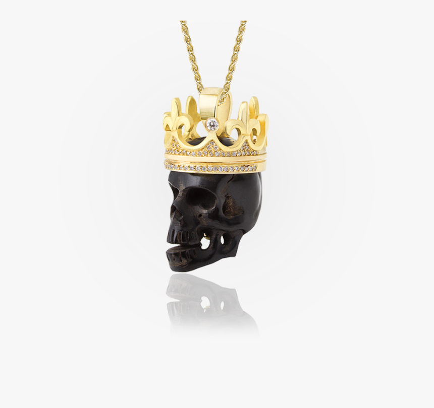 Wood Skull & Diamond Crown Pendant - Pendant, HD Png Download, Free Download