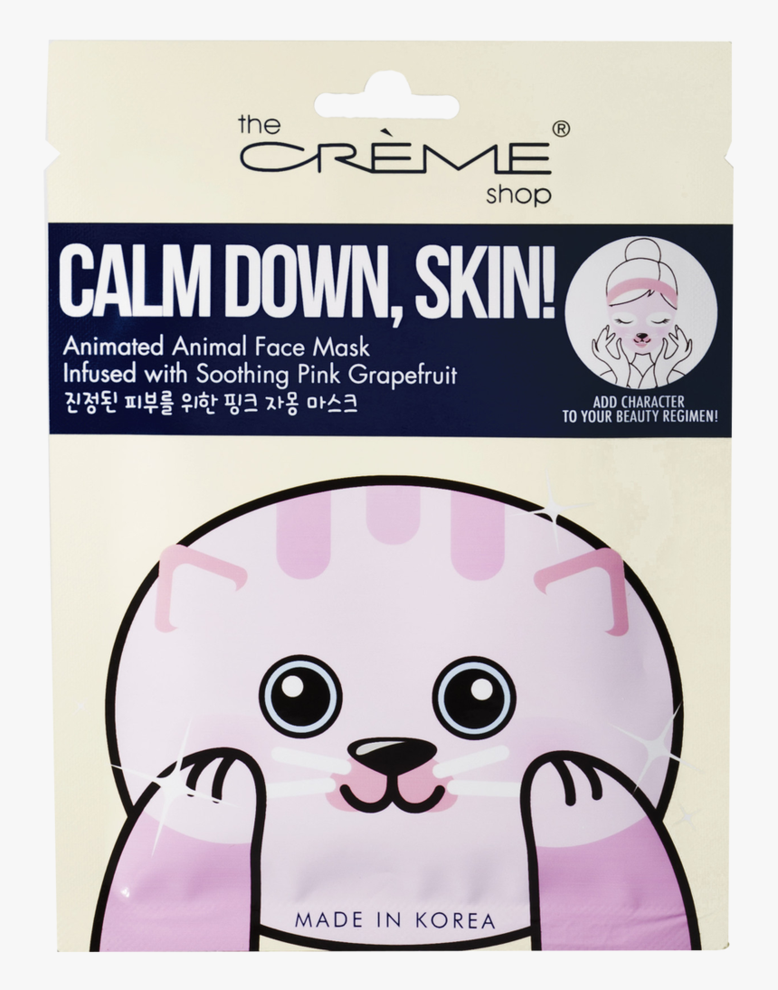 Calm Down, Skin Cat Sheet Mask - Funny Face Mask Fails, HD Png Download, Free Download