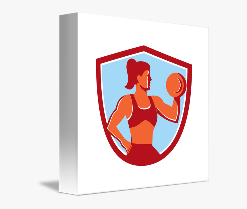 Free Dumbbell Clipart Female Fitness - Circle, HD Png Download, Free Download