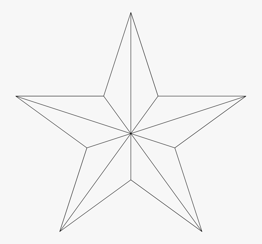 Pentagram, Star, Symmetry - Nautical Star Line Drawing, HD Png Download, Free Download