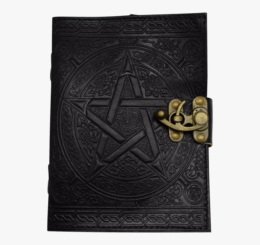 Black Pentagram Embossed Leather Journal - Leather Pentagram Journal, HD Png Download, Free Download