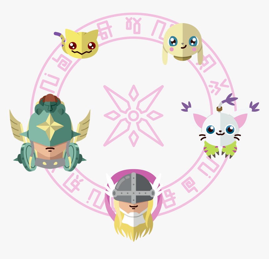 Digimon And Their Crests, HD Png Download, Free Download