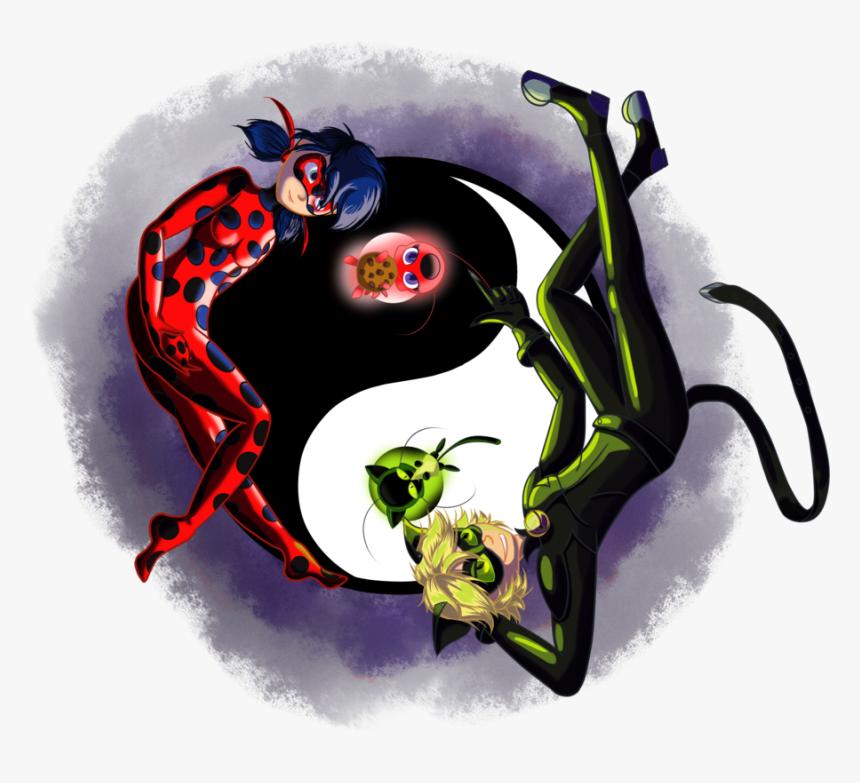 #miraculousladybug #miraculous #ladybug #catnoir #chatnoir - Ladybug Y Chat Noir, HD Png Download, Free Download