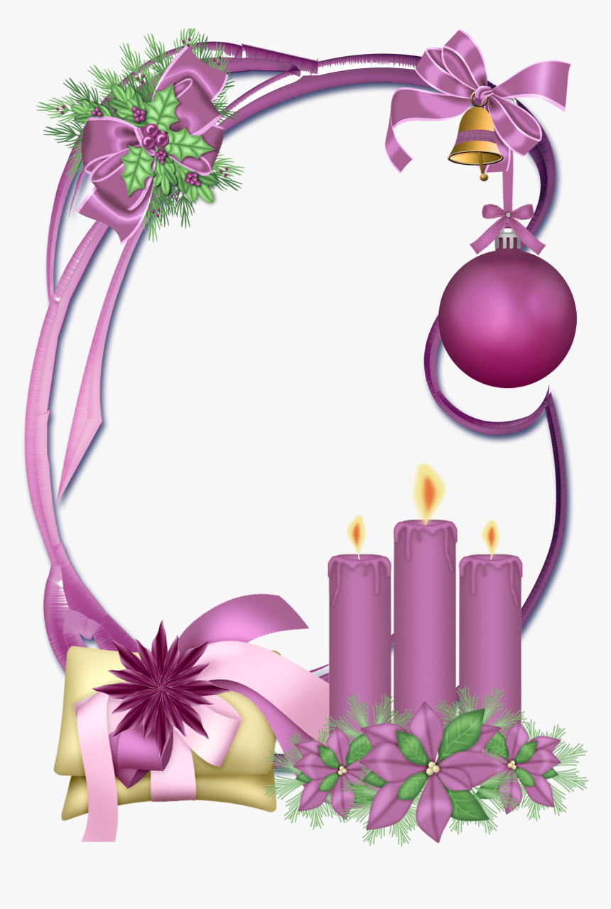 Transparent Purple Christmas Clipart - Christmas Border And Frames, HD Png Download, Free Download