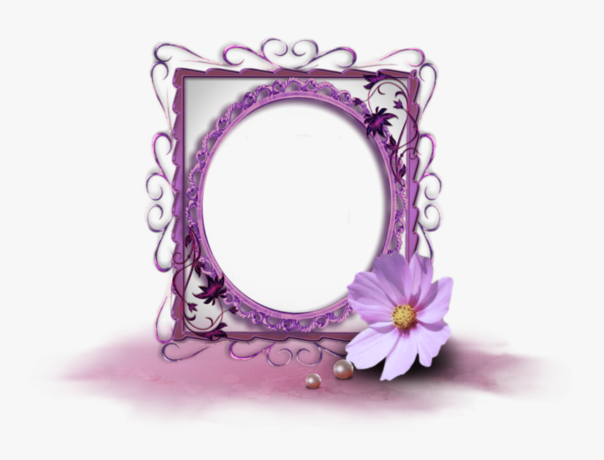 Purple, Picture Frame, Flower, Design - Bingkai Bunga Mawar Ungu, HD Png Download, Free Download