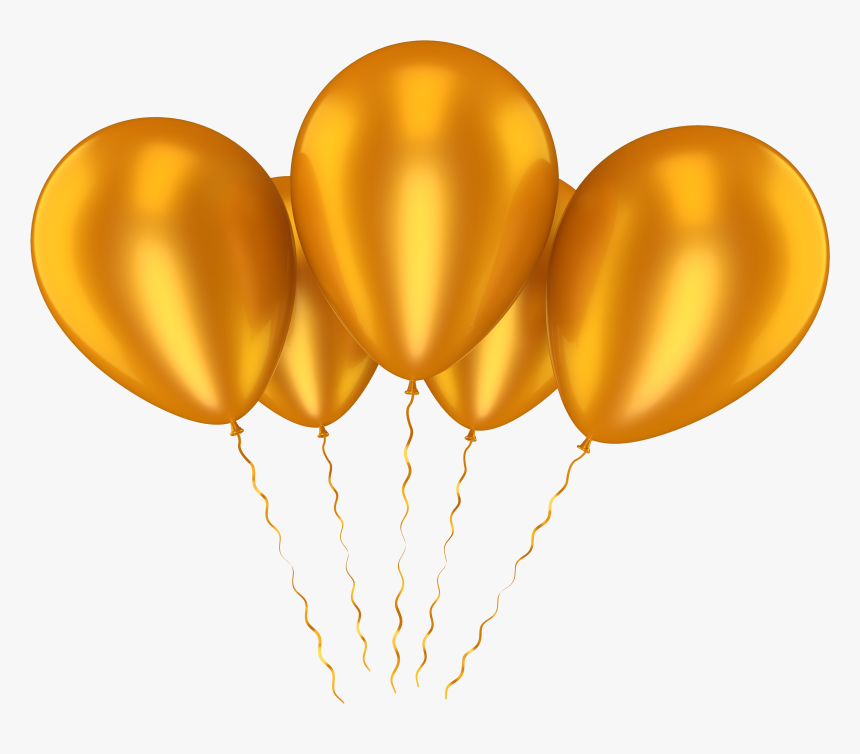 Golden Clipart Black Balloon - Gold Balloon Transparent Background, HD Png Download, Free Download