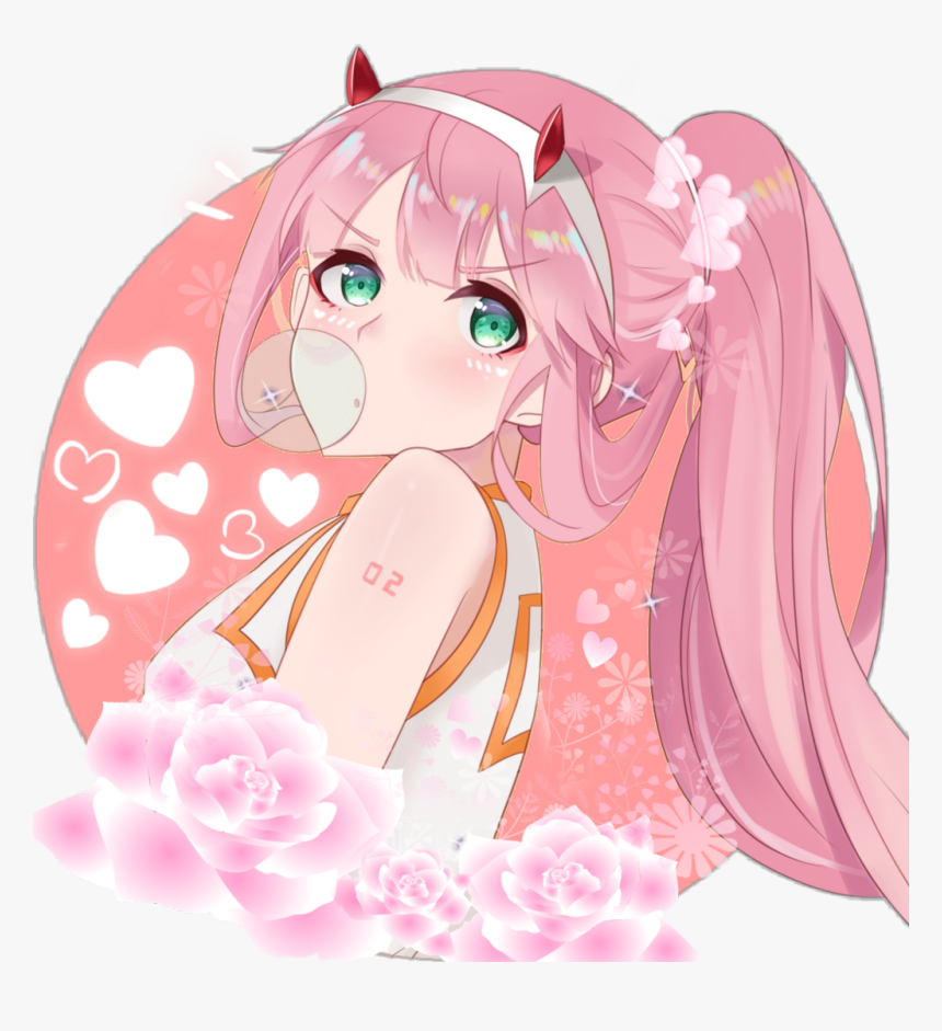 Freetoedit Zerotwo Pink Pinkhair Anime Animegirl Anime Girl Pink Hair Cute Hd Png Download Kindpng