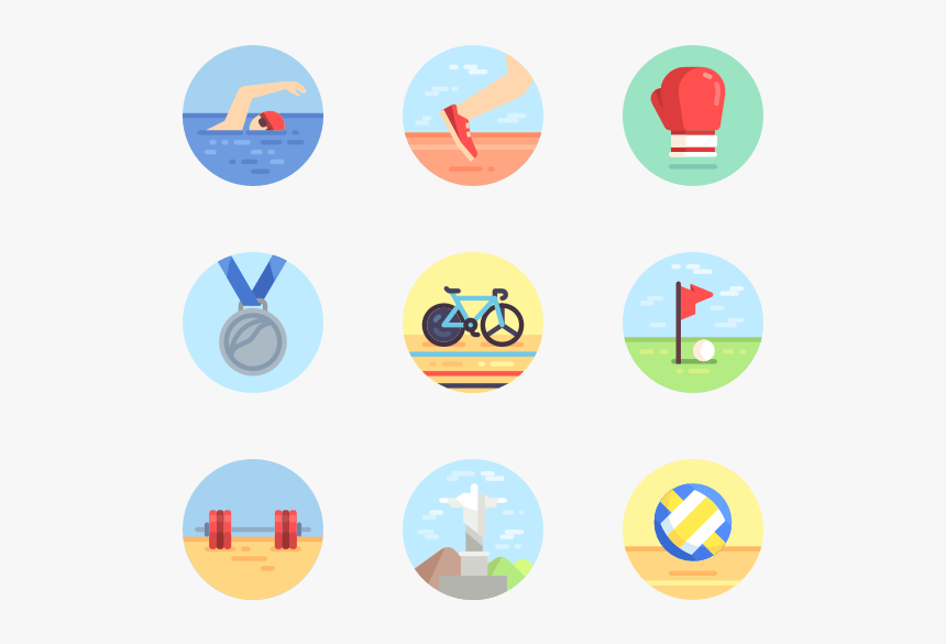 Olympic Packs Vector - Education Flat Icons Png, Transparent Png, Free Download