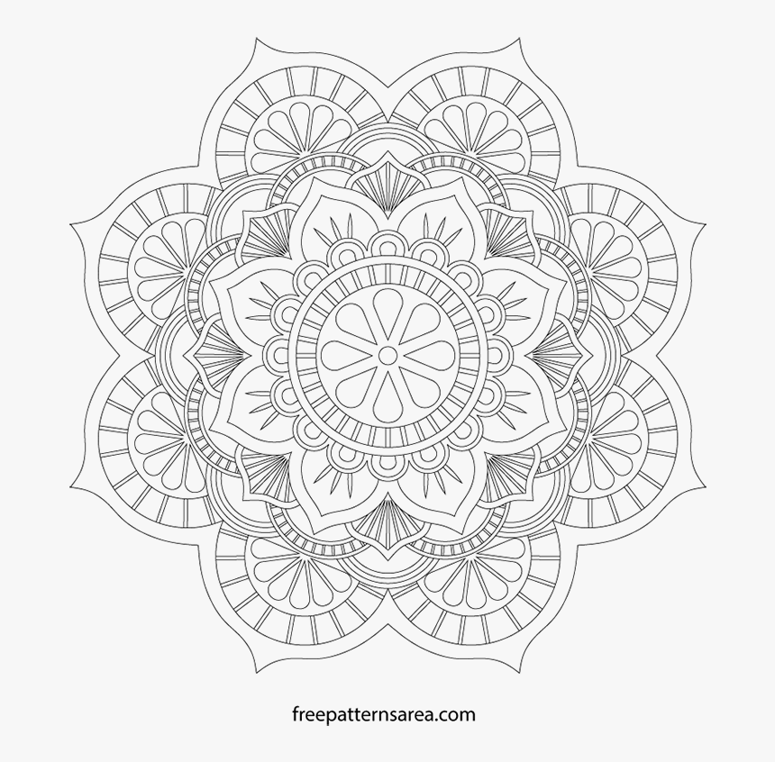 Lotus Art Pattern Files - White Mandala Vector Png, Transparent Png, Free Download