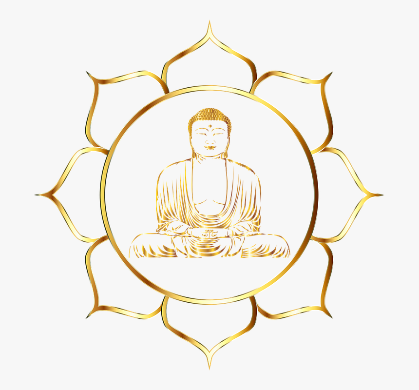 Buddha, Buddhism, Flower, Line Art, Lotus, Meditation - Transparent Background Buddha Clipart, HD Png Download, Free Download