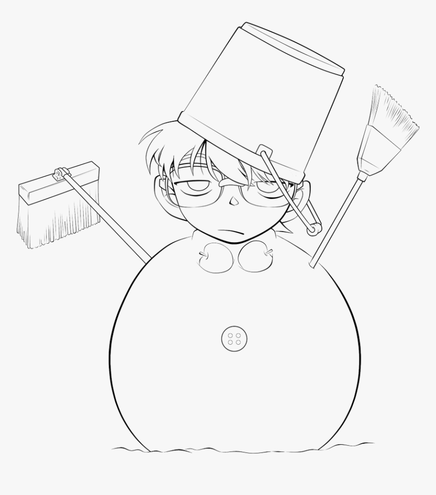 Snowman Pictures Lineart - Lineart Conan, HD Png Download, Free Download