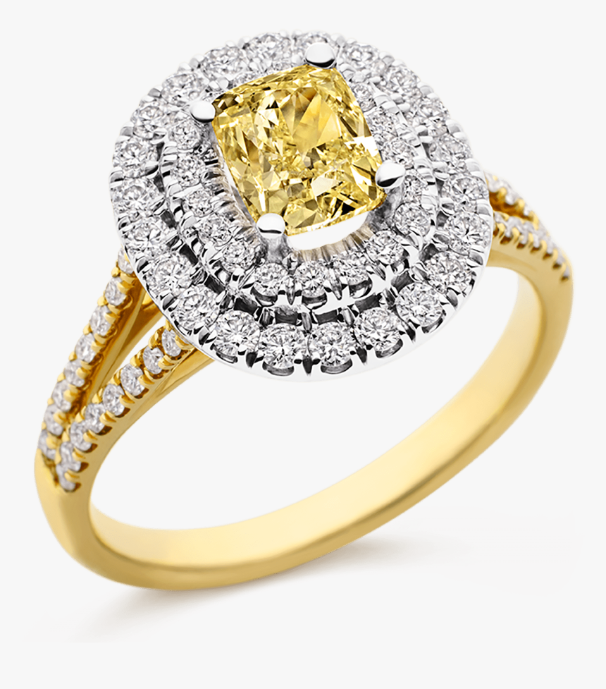 Photo Of Yellow And White Diamond Ring - Pre-engagement Ring, HD Png Download, Free Download