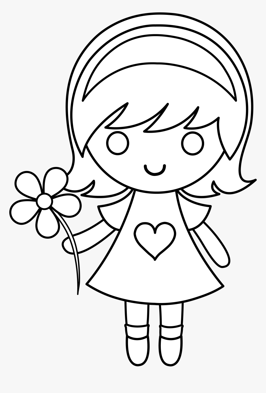 Daisy Girl Colorable Line - God Made Me Free Printable, HD Png Download, Free Download