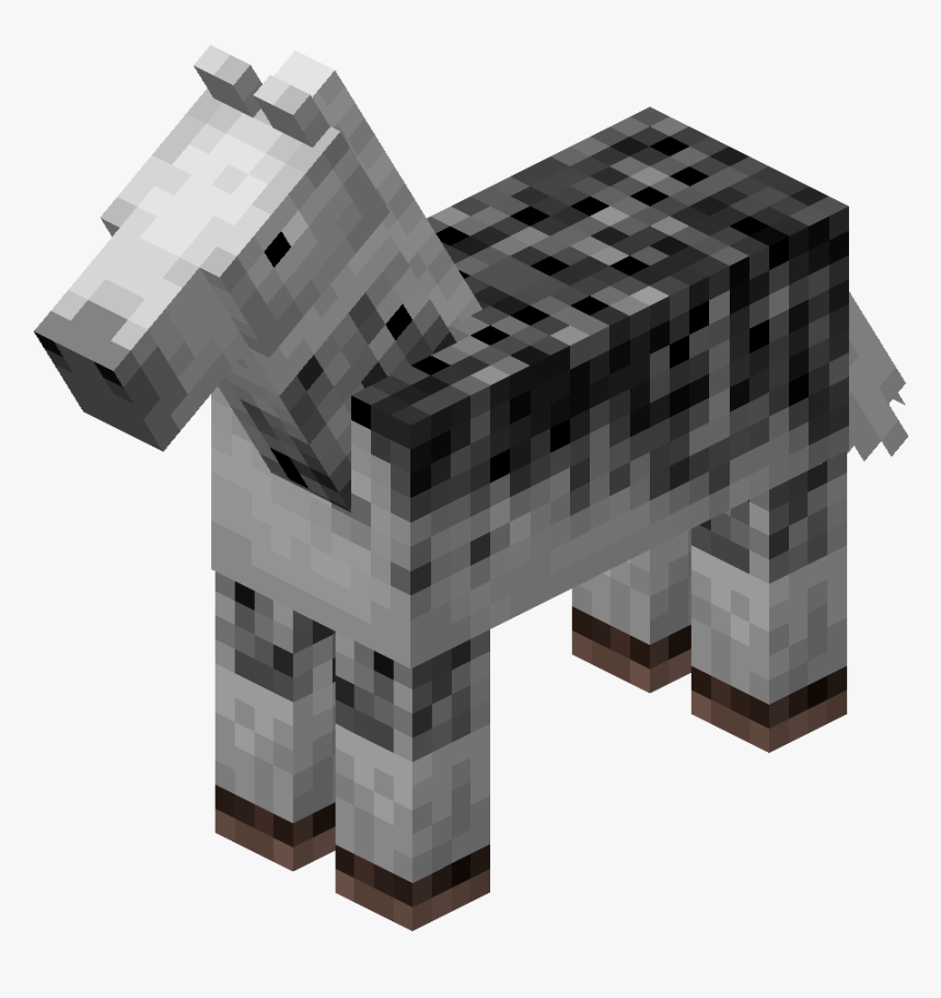 Minecraft Horse Black And White, HD Png Download - kindpng