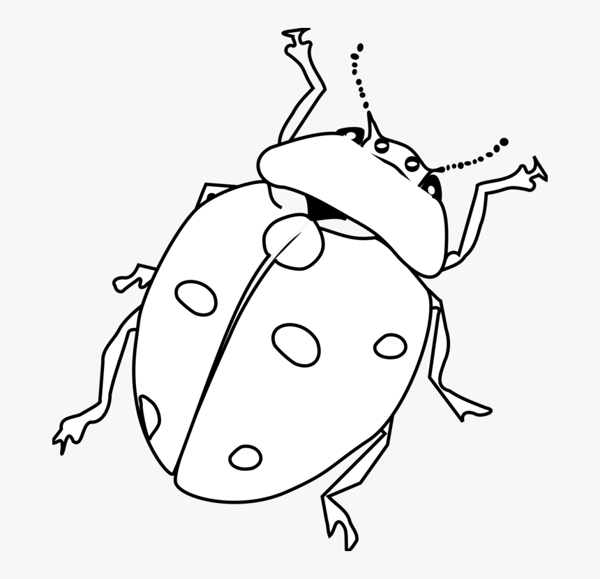 Collection Of Free Kissing Drawing Black And White - Lady Bug Line Art, HD Png Download, Free Download