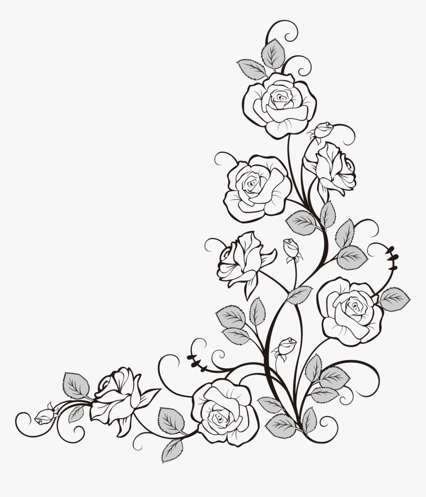 Page Border Flower Design Drawing - bmp-metro