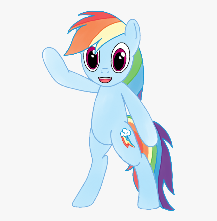 Rainbow Dash Vector Standing Transparent - Cartoon, HD Png Download, Free Download