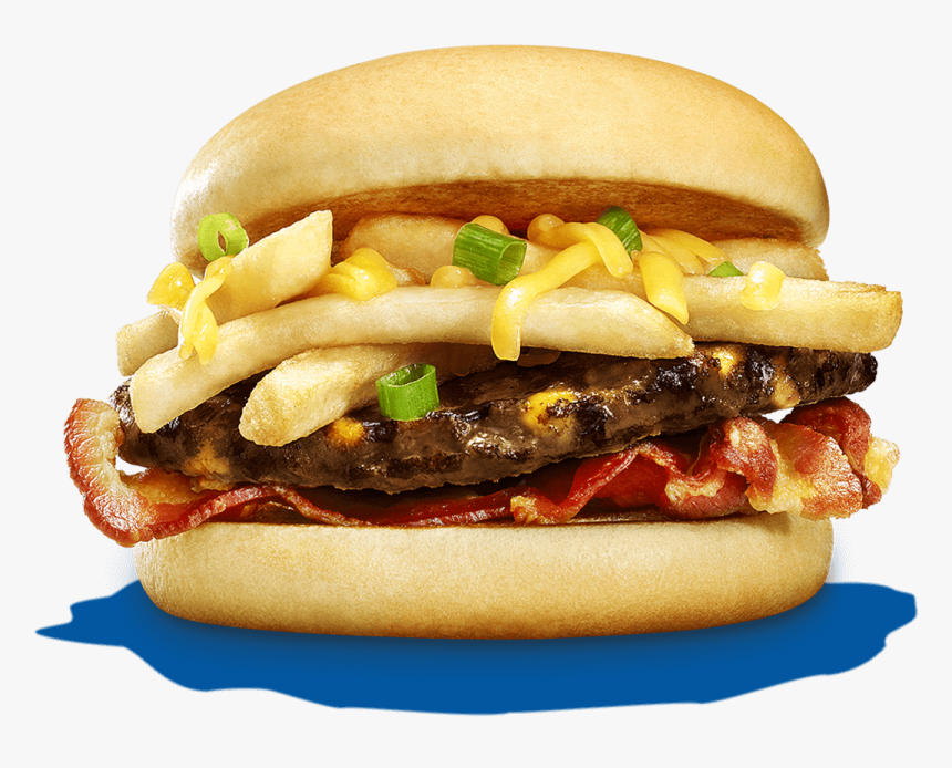 Double Cheddar Loaded Fry Burger - Fast Food, HD Png Download, Free Download