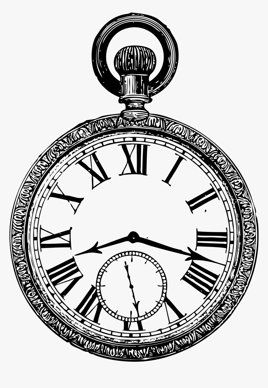 Pocket Watch Drawing At - Printable Alice In Wonderland Clock, HD Png ...
