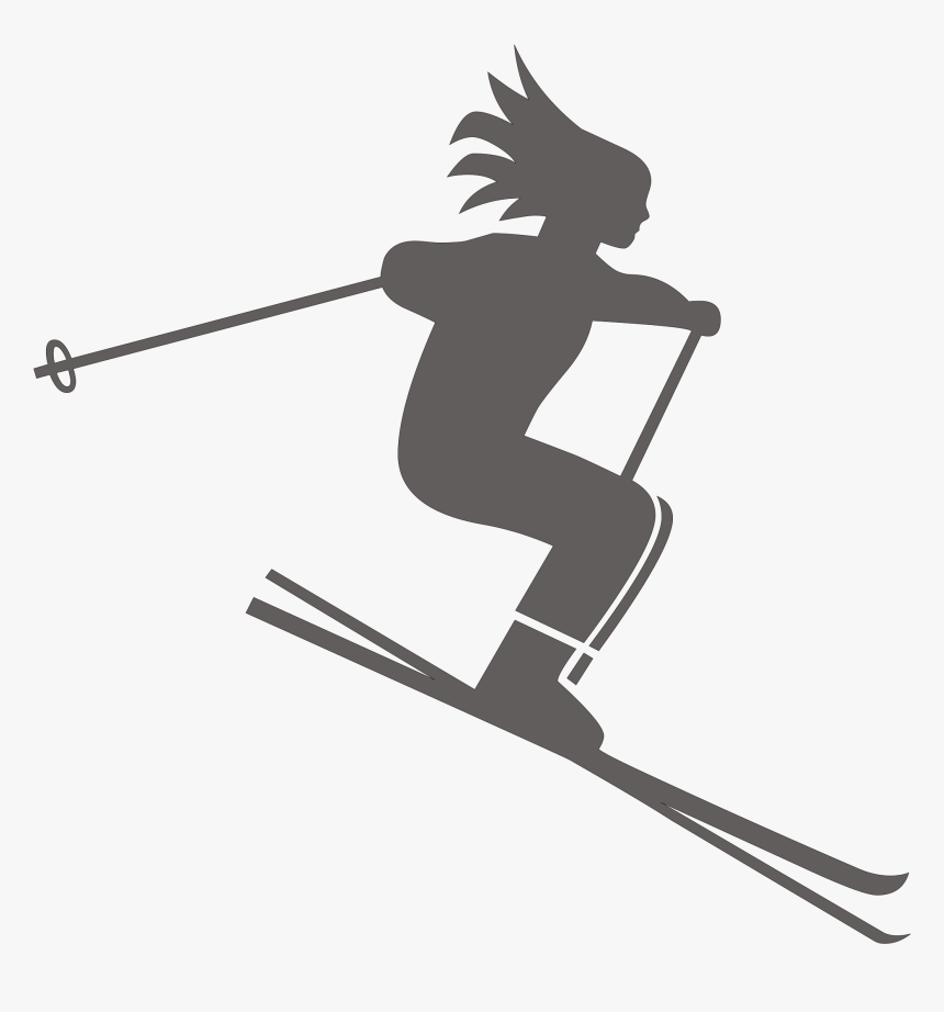 ski clipart black and white