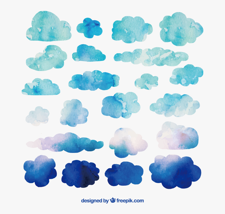 Painting Clip Art Blue - Navy Blue Watercolor Clouds, HD Png Download, Free Download